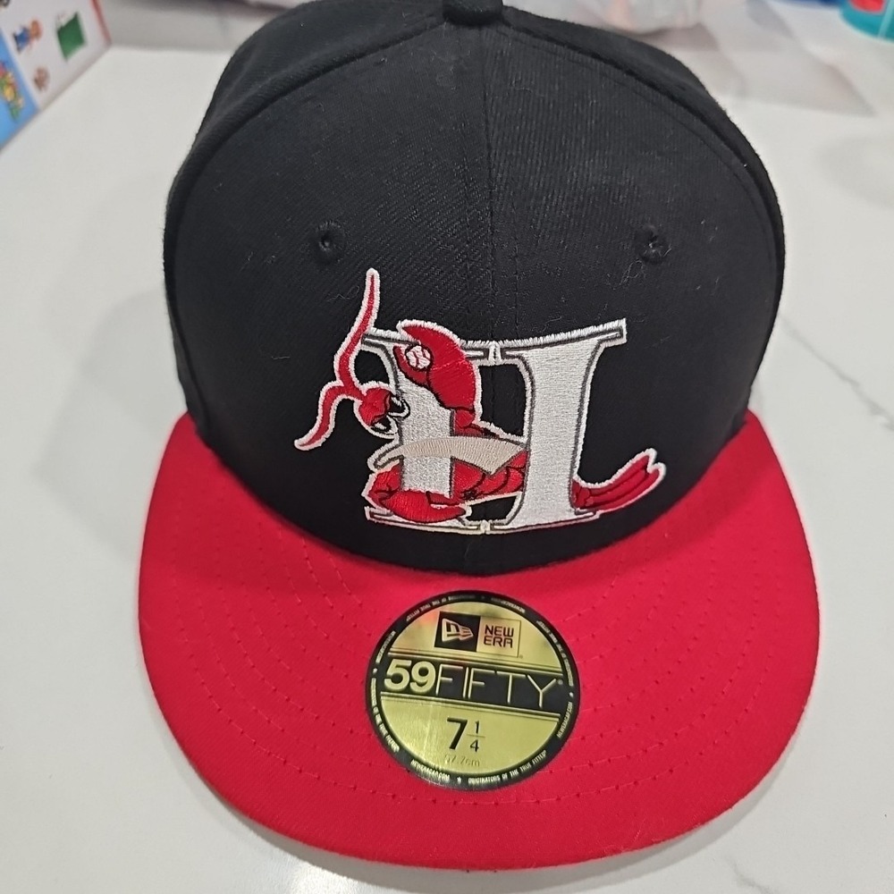 New Vtg Hickory Crawdads Minor League 59Fifty New Era 7 1/4 Fitted Baseball Hat